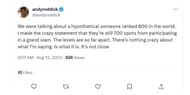 Andy Roddick's recent tweet